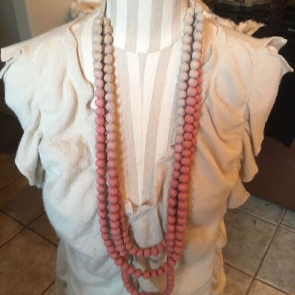 LONG THREE Strand Pink Ombre Fabric Ball - Picture 15 of 16